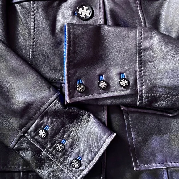 Tory Burch | Sgt Pepper Jacket in Indigo Leather, Sz 4-6 (tagged 6)… - Picture 9 of 9
